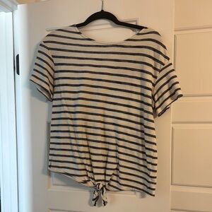 Striped Navy and White Women's Top